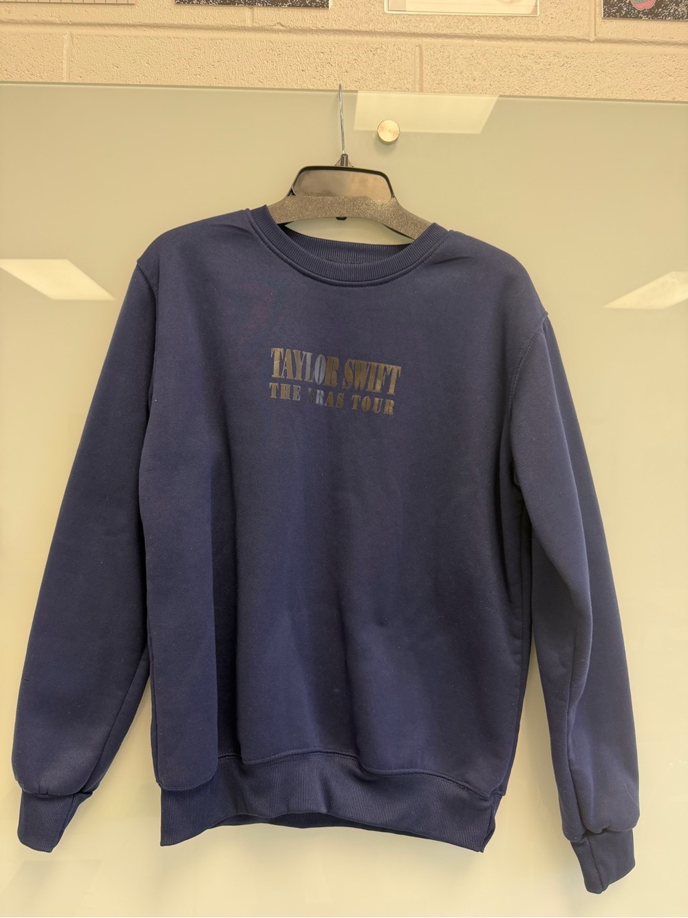 Taylor Swift Navy Crewneck Sweatshirt with Subtle Gold Lettering